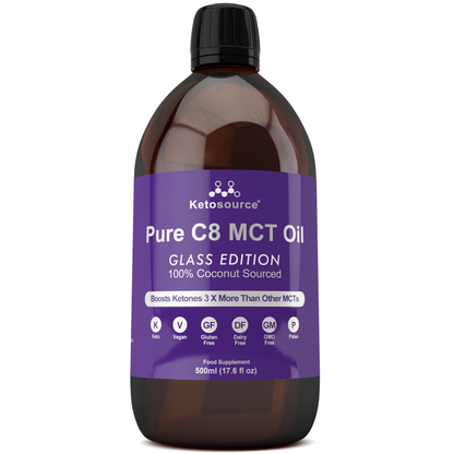 Kasse med 24 x Pure C8 MCT Oil | 500ml Glas